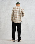 wax london men's Shelly - Sage And Ecru Ombre Flannel Shirt
