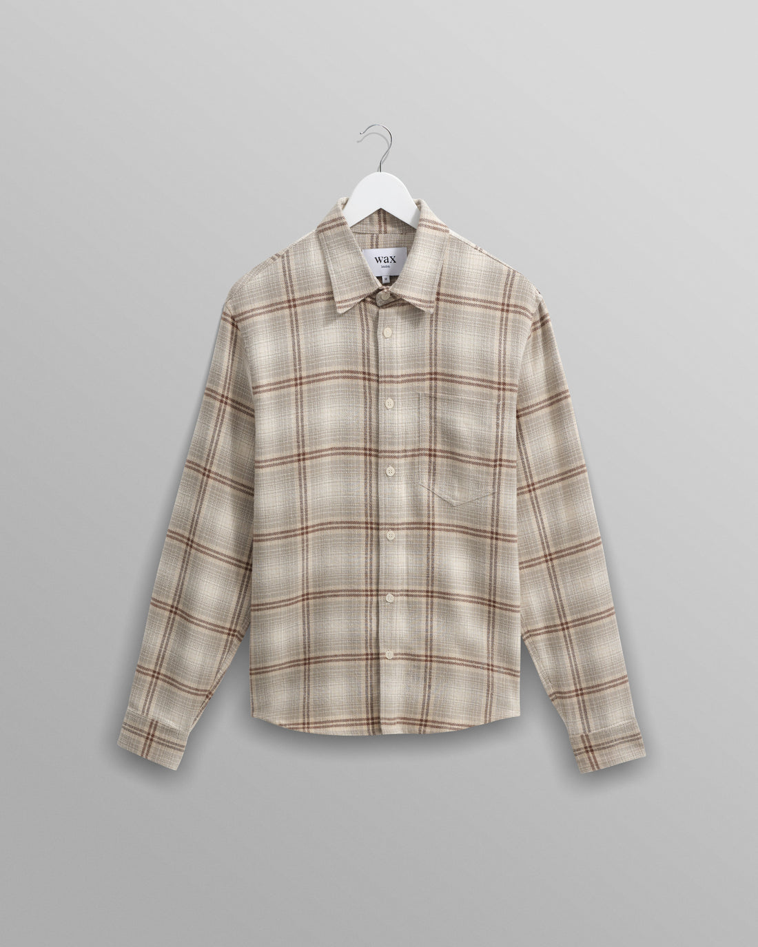 wax london men's Shelly - Sage And Ecru Ombre Flannel Shirt