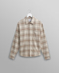 wax london men's Shelly - Sage And Ecru Ombre Flannel Shirt