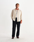 wax london men's Shelly - Stone Seersucker Corduroy Shirt