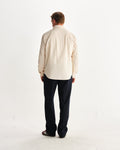 wax london men's Shelly - Stone Seersucker Corduroy Shirt
