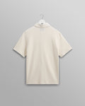 wax london men's Shore - Ecru Textured Organic Cotton Polo Shirt