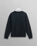 wax london men's Sidney - Washed Black Brushed Organic Cotton Sweatshirt