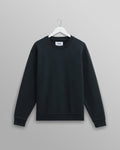wax london men's Sidney - Washed Black Brushed Organic Cotton Sweatshirt