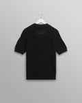 wax london men's Siena - Black Pointelle Knitted Polo