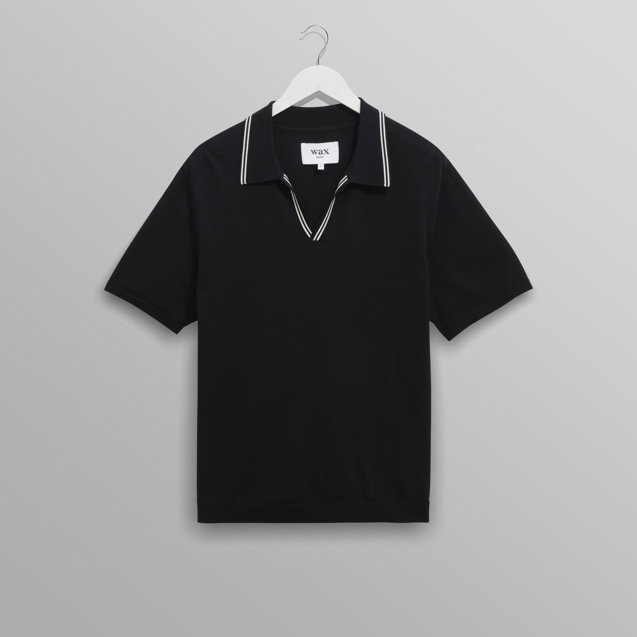 wax london men's Siena - Navy Fine Gauge Cotton Polo