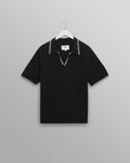 wax london men's Siena - Navy Fine Gauge Cotton Polo