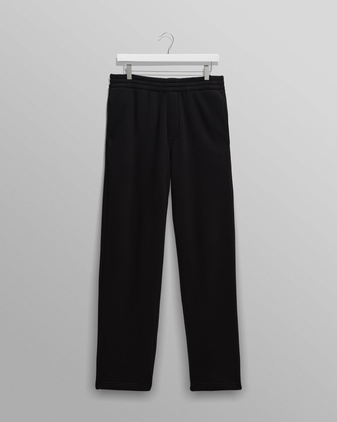 wax london men's Ska - Black Embroidered Logo Loopback Cotton Joggers