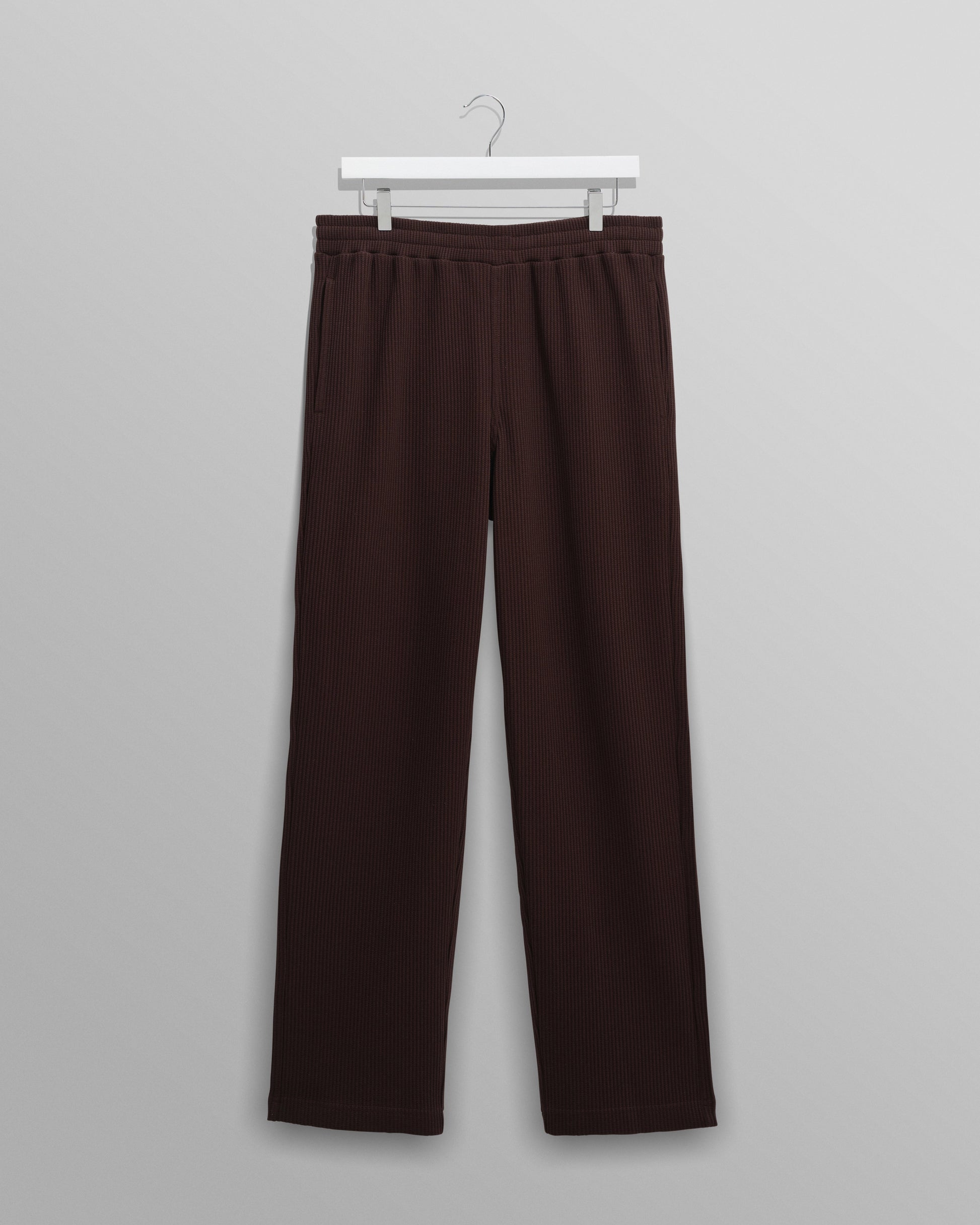 wax london men's Ska - Dark Brown Structured Waffle Joggers