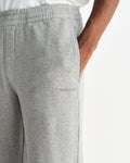 wax london men's Ska - Grey Embroidered Logo Loopback Cotton Joggers