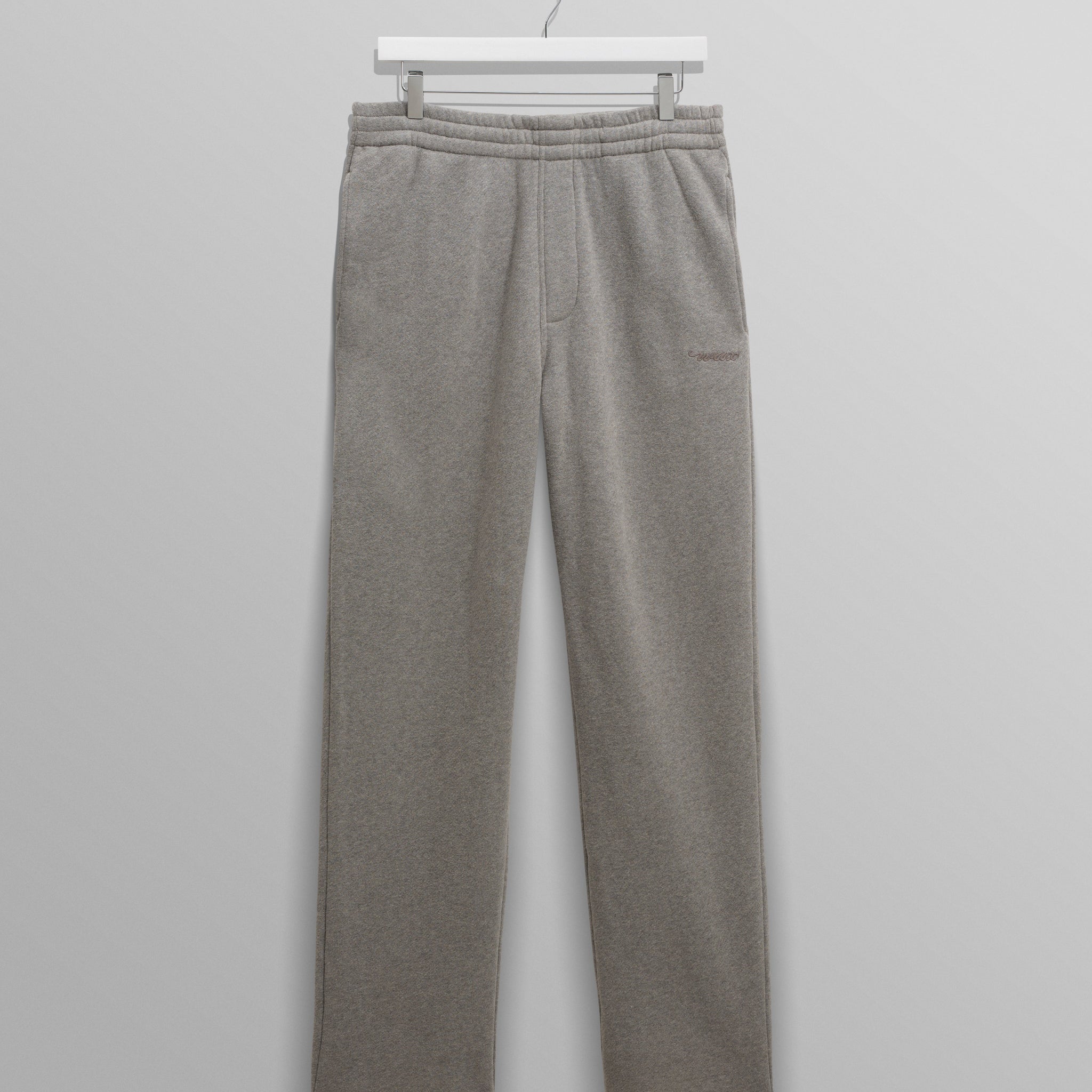 wax london men's Ska - Grey Embroidered Logo Loopback Cotton Joggers
