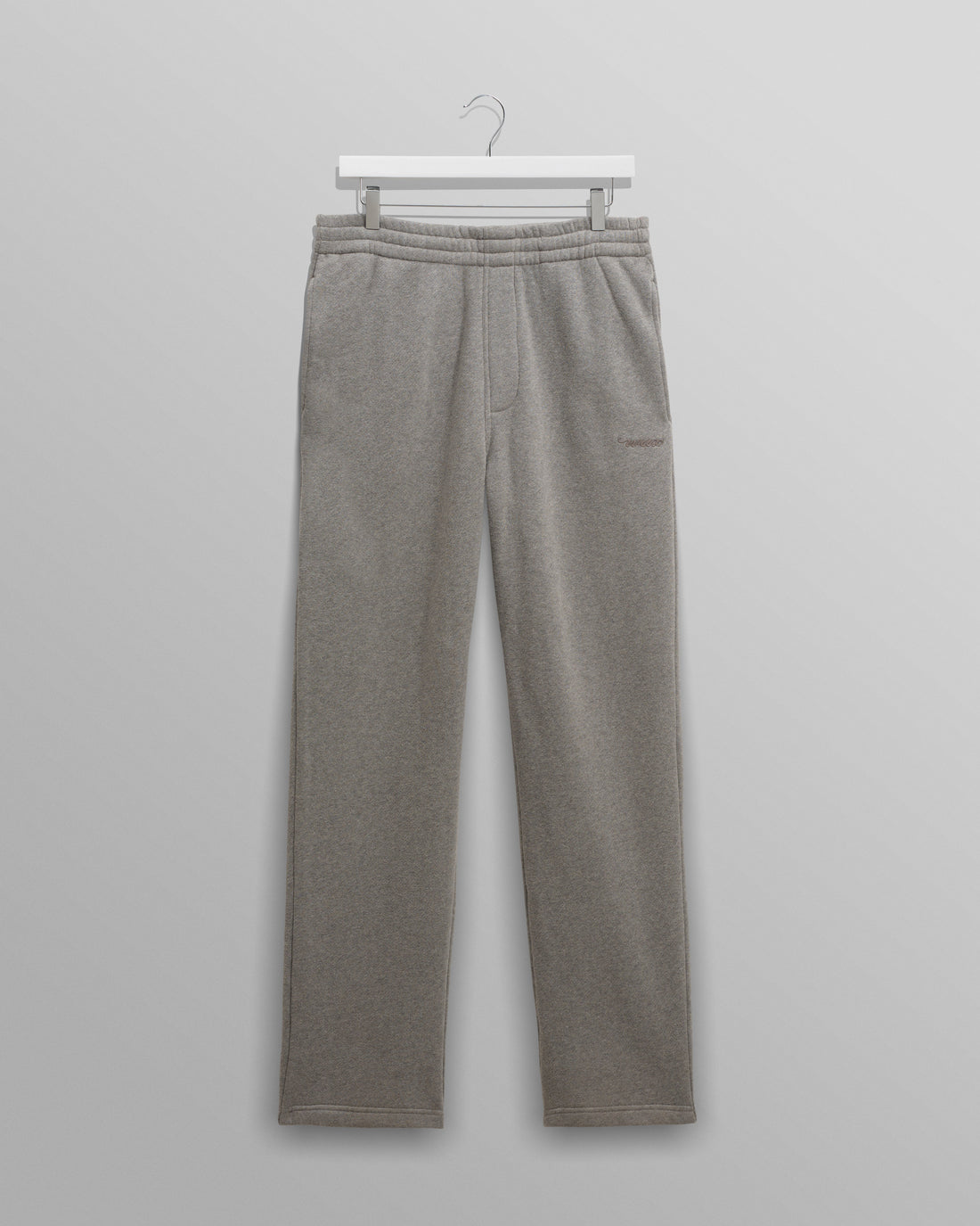 wax london men's Ska - Grey Embroidered Logo Loopback Cotton Joggers