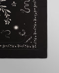 wax london men's Sloane - Black Floral Neck Scarf