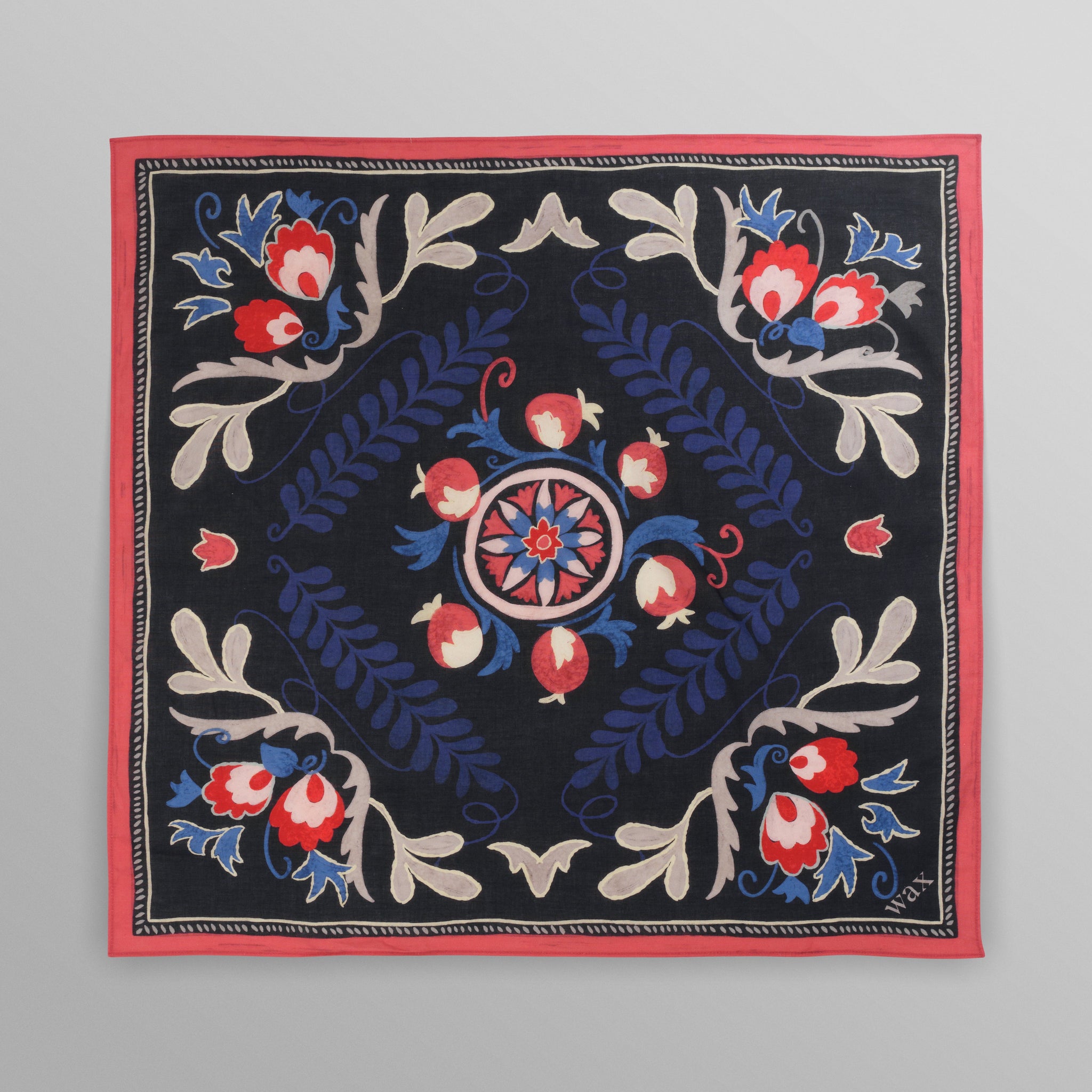 wax london men's Sloane - Multicolour Floral Tile Neck Scarf