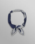 wax london men's Sloane - Navy And Ecru Scenic Neck Scarf