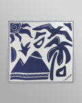wax london men's Sloane - Navy And Ecru Scenic Neck Scarf