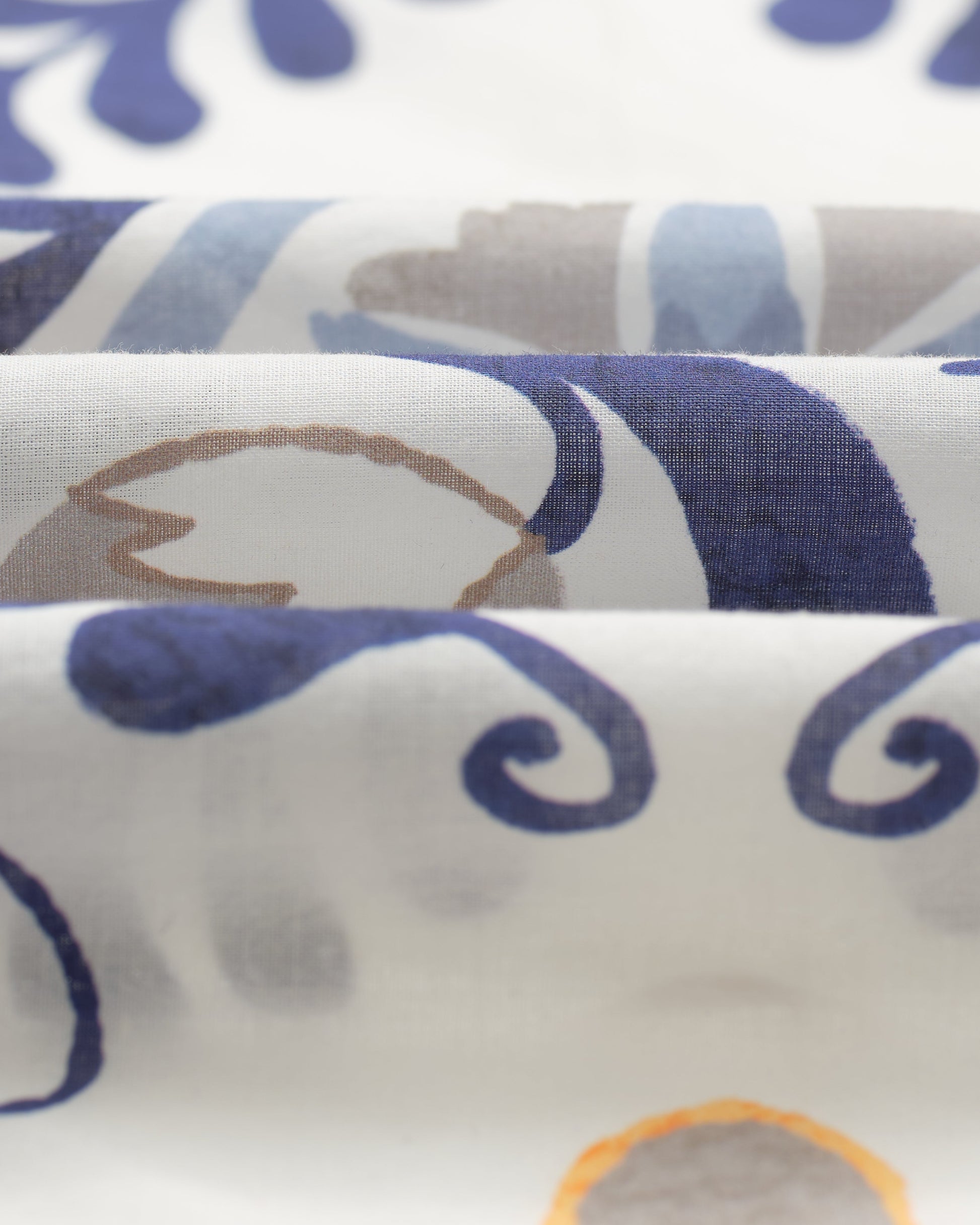 wax london men's Sloane - Navy And Yellow Floral Tile Neck Scarf