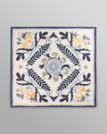 wax london men's Sloane - Navy And Yellow Floral Tile Neck Scarf