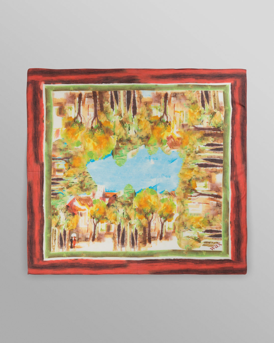 wax london men's Sloane - Watercolour Abstract Painting Neck Scarf