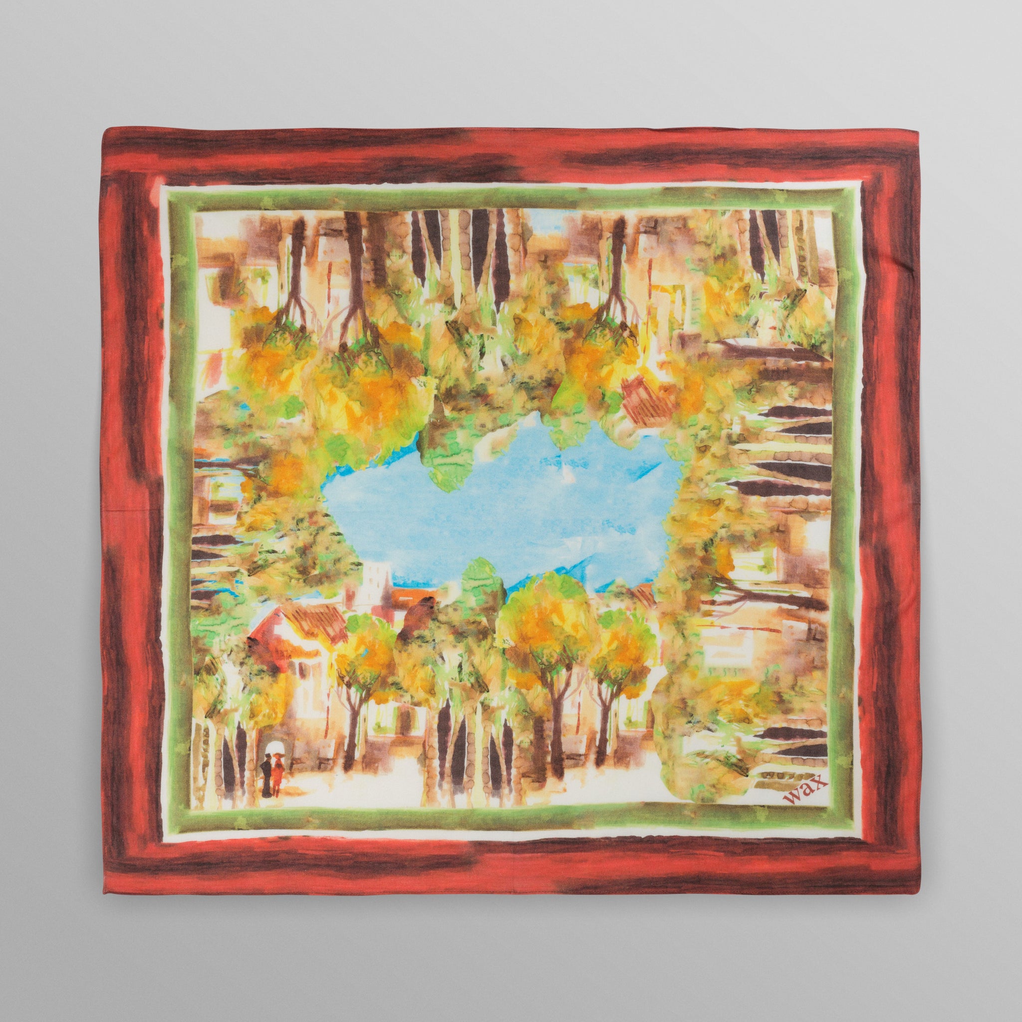 wax london men's Sloane - Watercolour Abstract Painting Neck Scarf