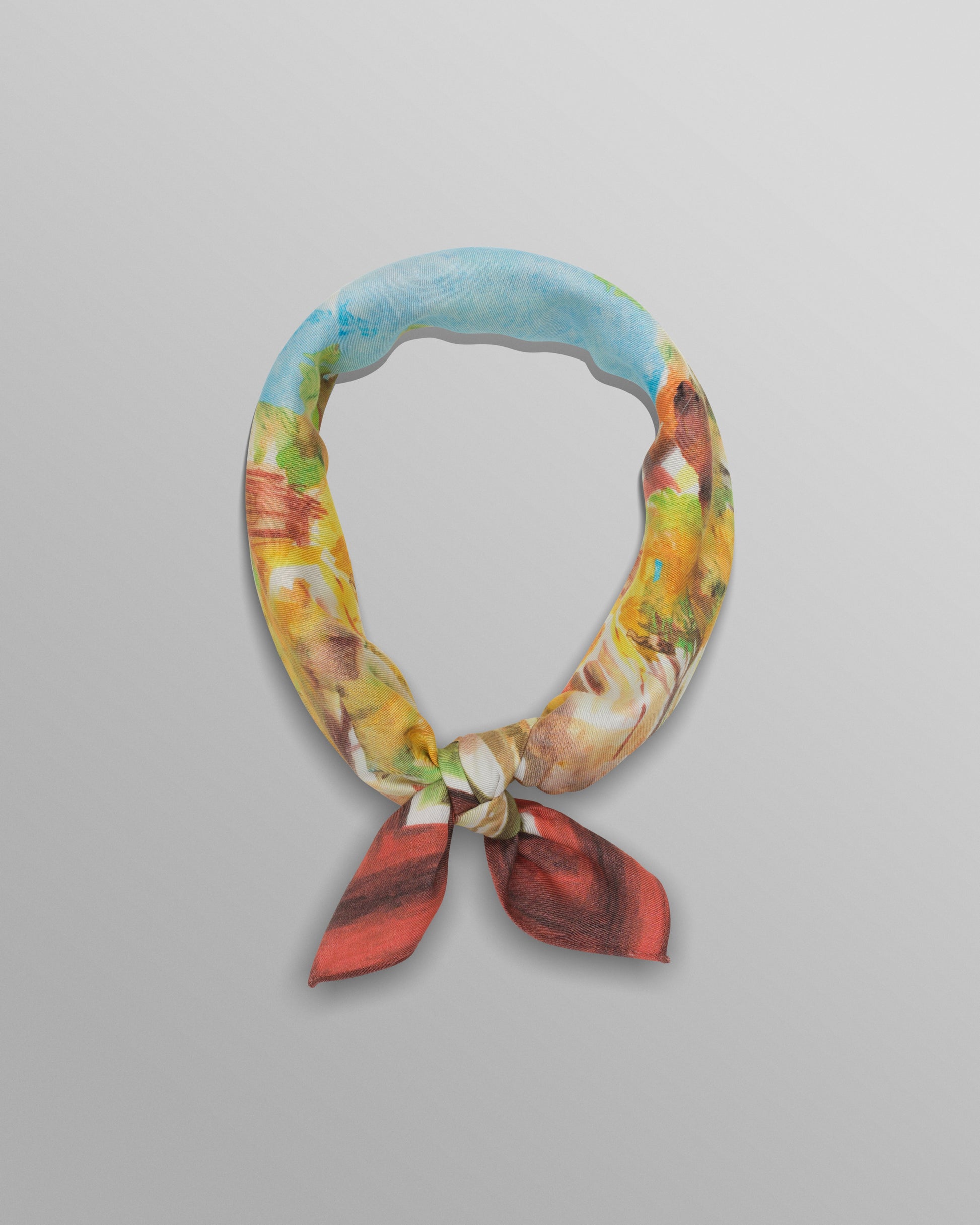 wax london men's Sloane - Watercolour Abstract Painting Neck Scarf