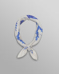 wax london men's Sloane - White And Blue Doodle Neck Scarf