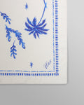 wax london men's Sloane - White And Blue Doodle Neck Scarf