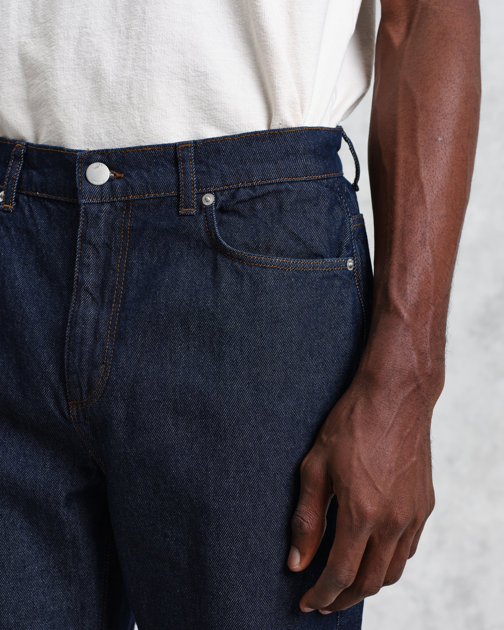 wax london men's Soho - Dark Rinse Wash Slim Fit Denim Jeans