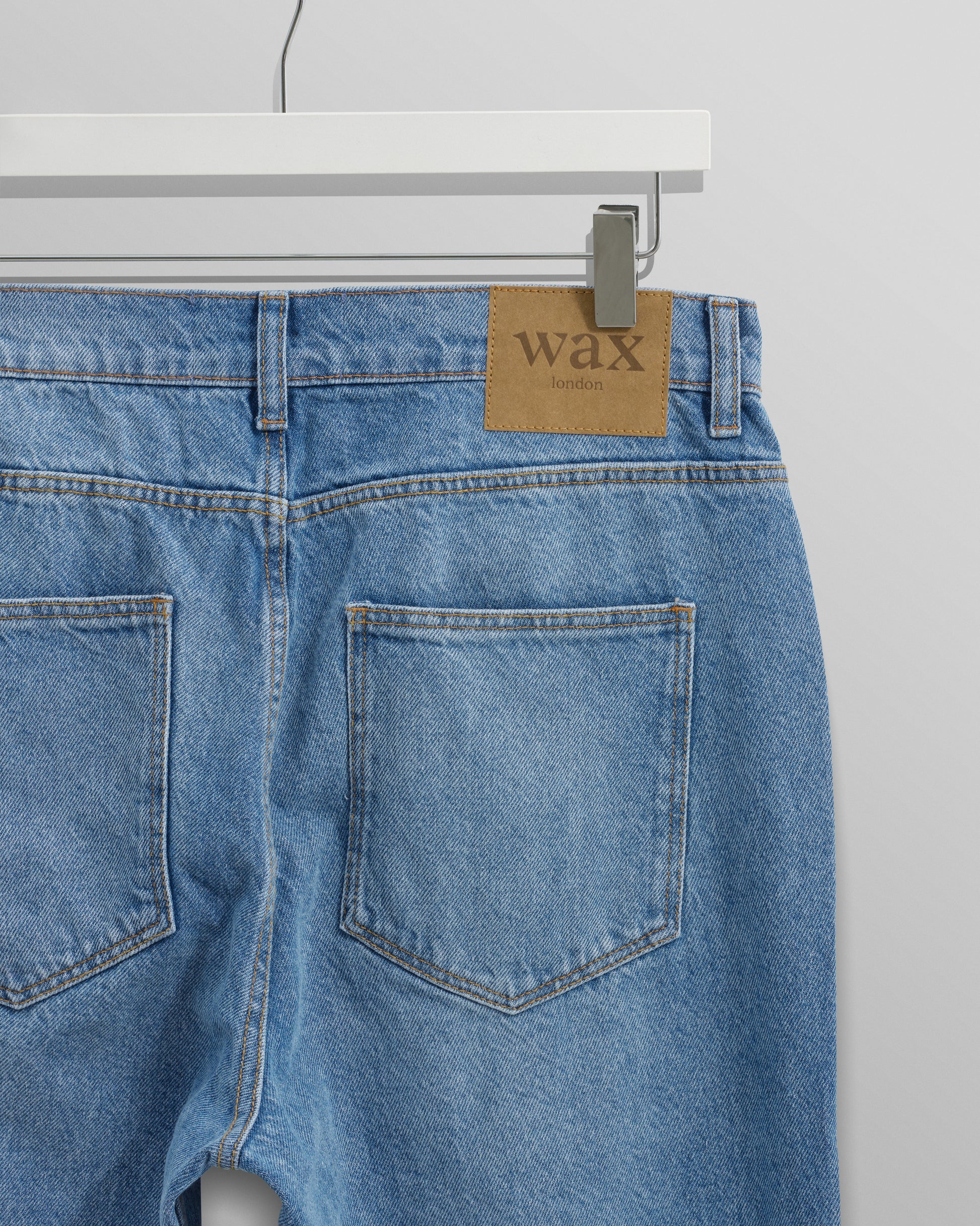 wax london men's Soho - Mid Wash Slim Fit Denim Jeans