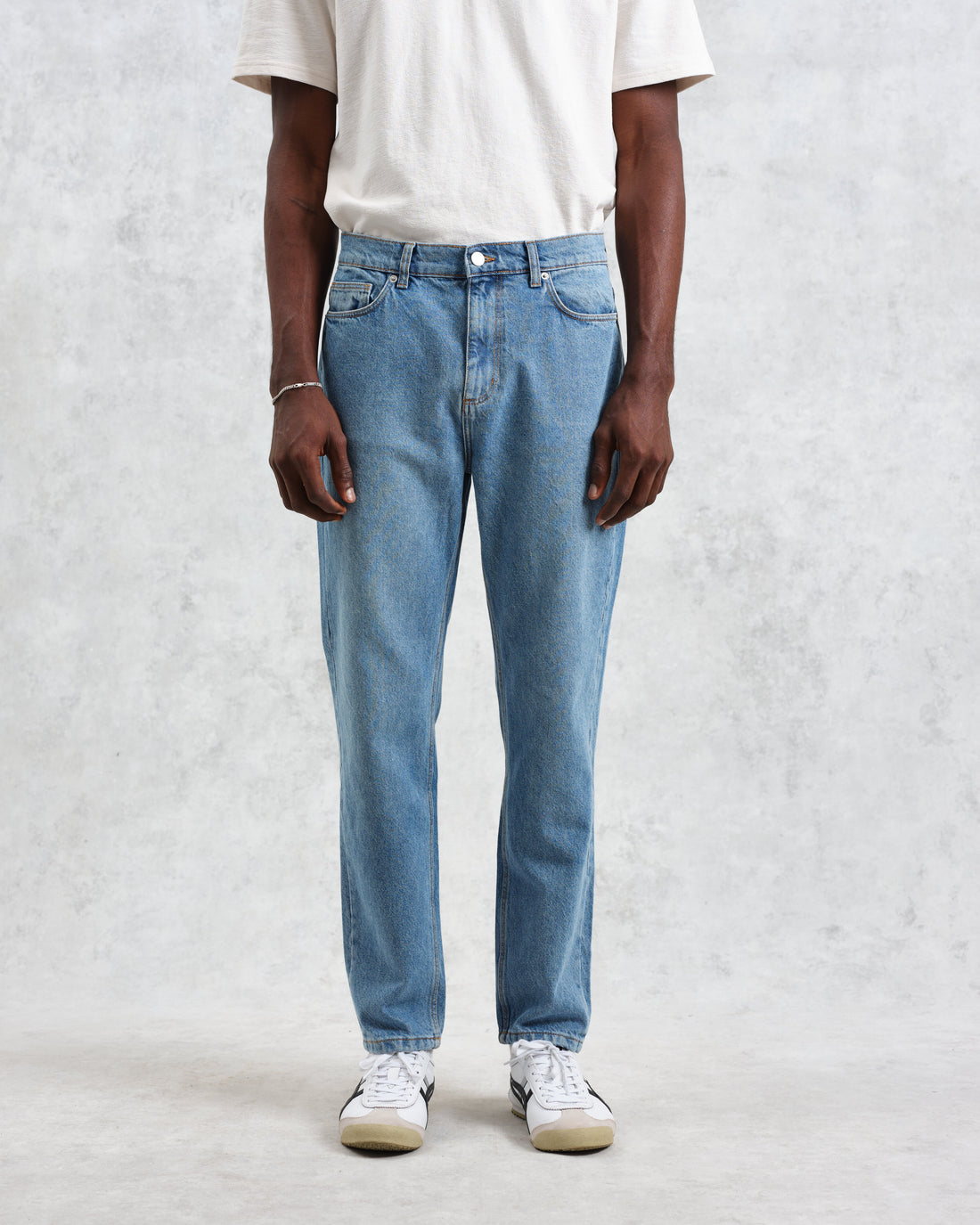 wax london men's Soho - Mid Wash Slim Fit Denim Jeans