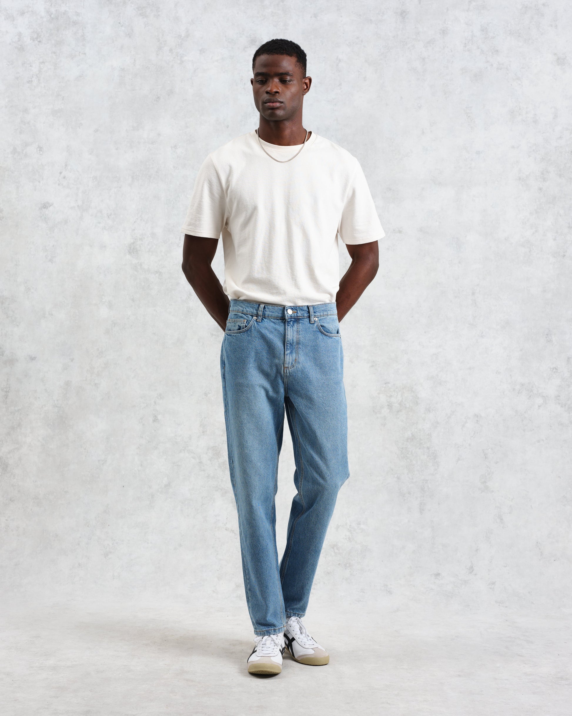 wax london men's Soho - Mid Wash Slim Fit Denim Jeans