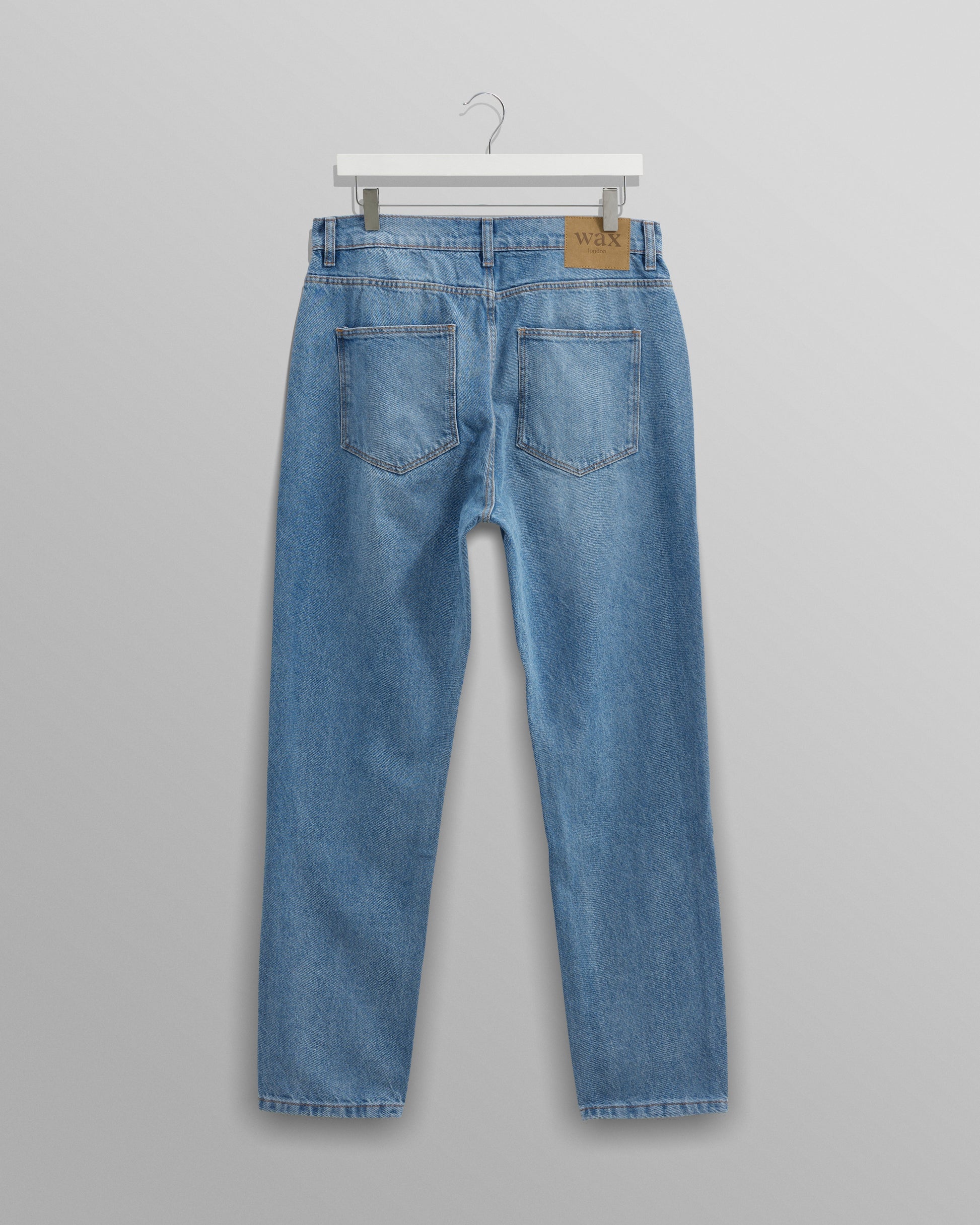 wax london men's Soho - Mid Wash Slim Fit Denim Jeans