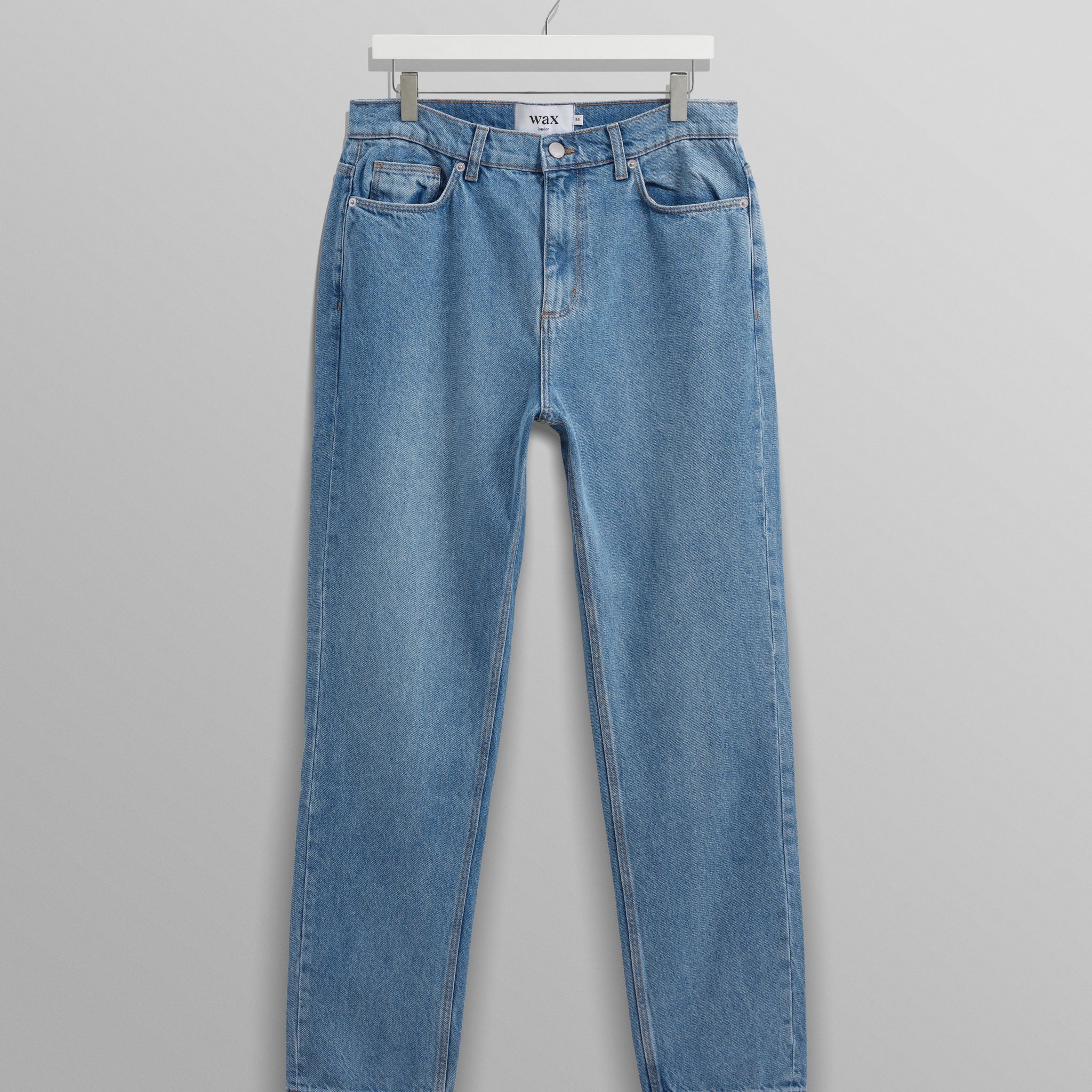 wax london men's Soho - Mid Wash Slim Fit Denim Jeans