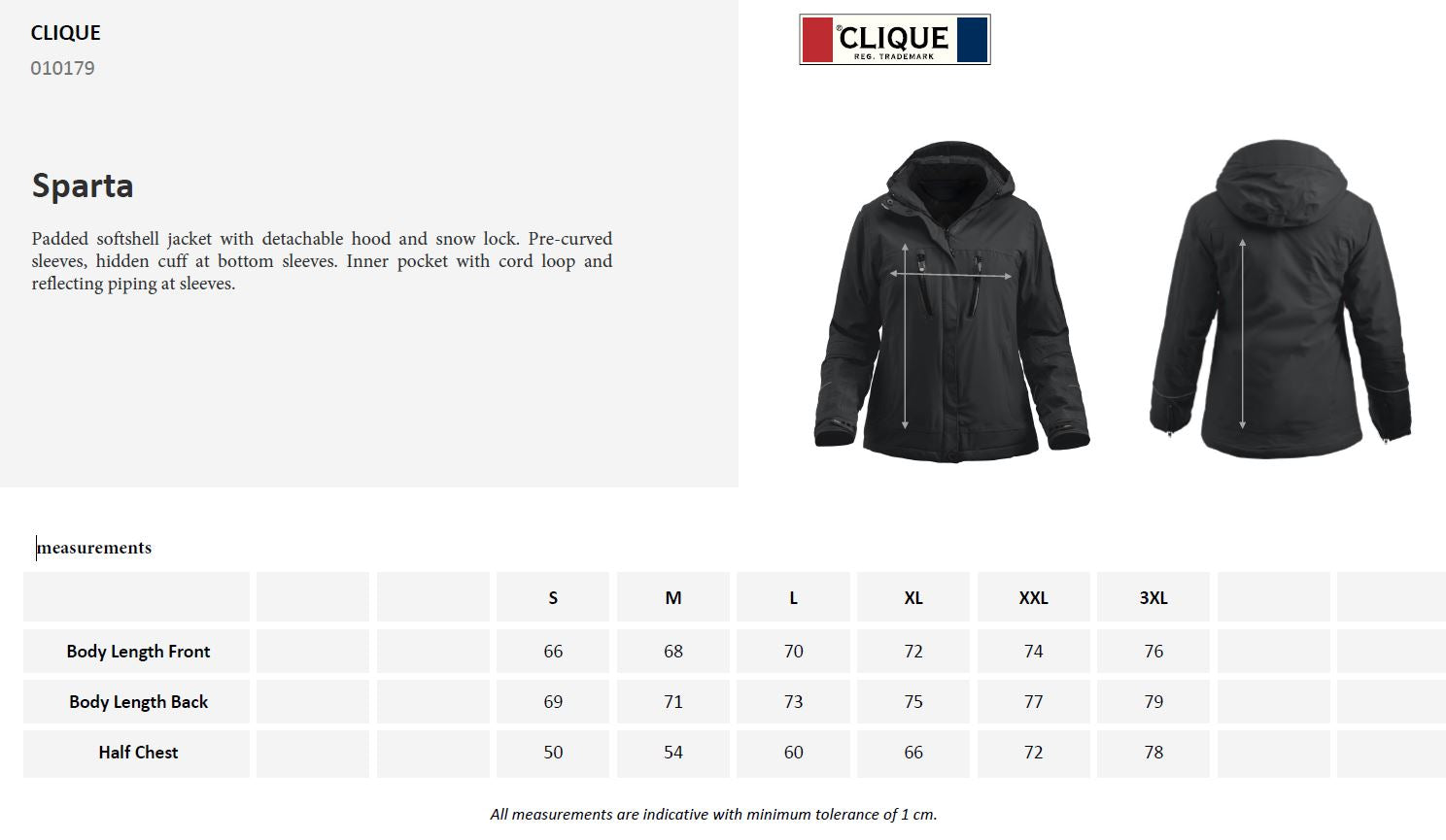 Clique Sparta Ladies Padded Softshell Jacket | Waterproof | Winter Sports | 2 Colours | S-3XL - Winter Jacket - Logo Free Clothing