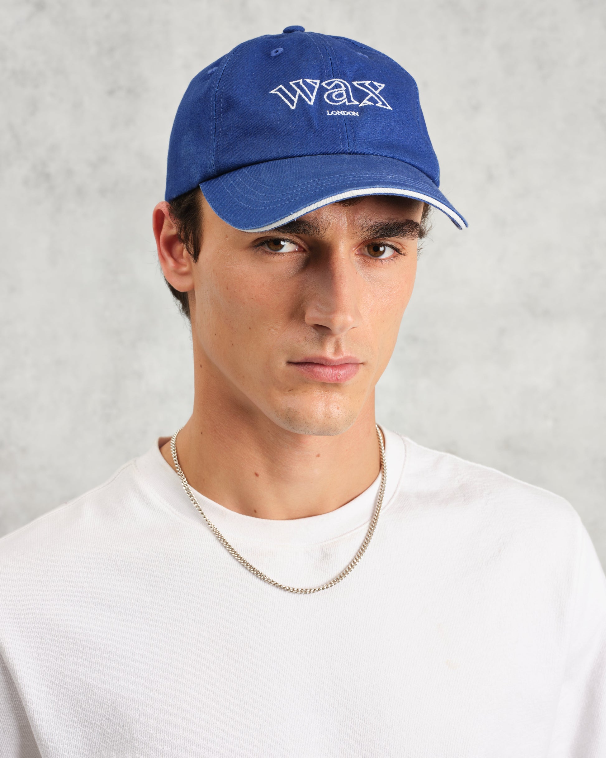 wax london men's Spencer - Bright Blue Cotton Sports Cap
