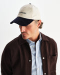 wax london men's Spencer - Ecru And Navy Corduroy Sports Cap