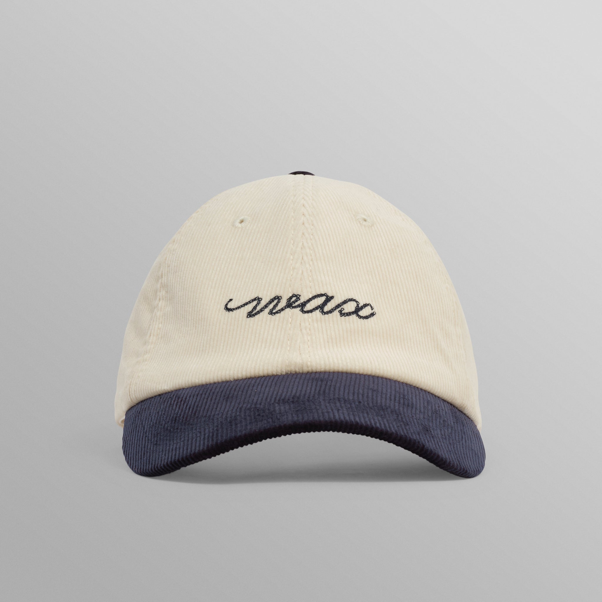 wax london men's Spencer - Ecru And Navy Corduroy Sports Cap