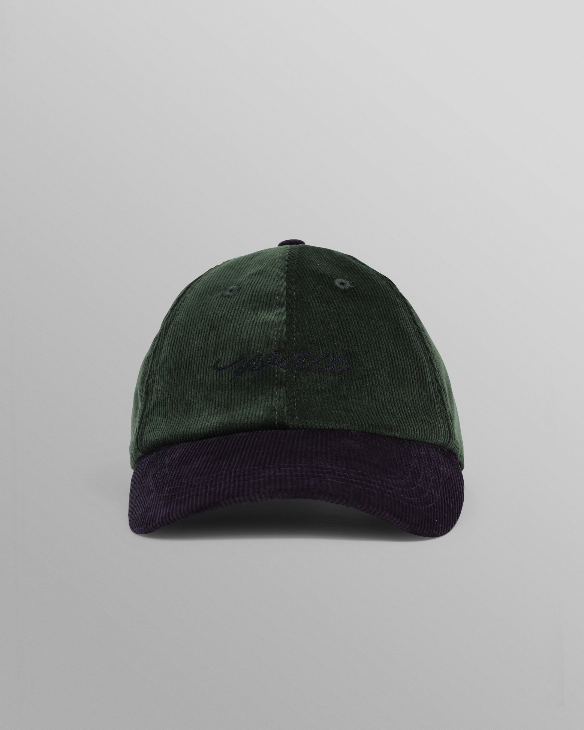 wax london men's Spencer - Green And Navy Corduroy Sports Cap