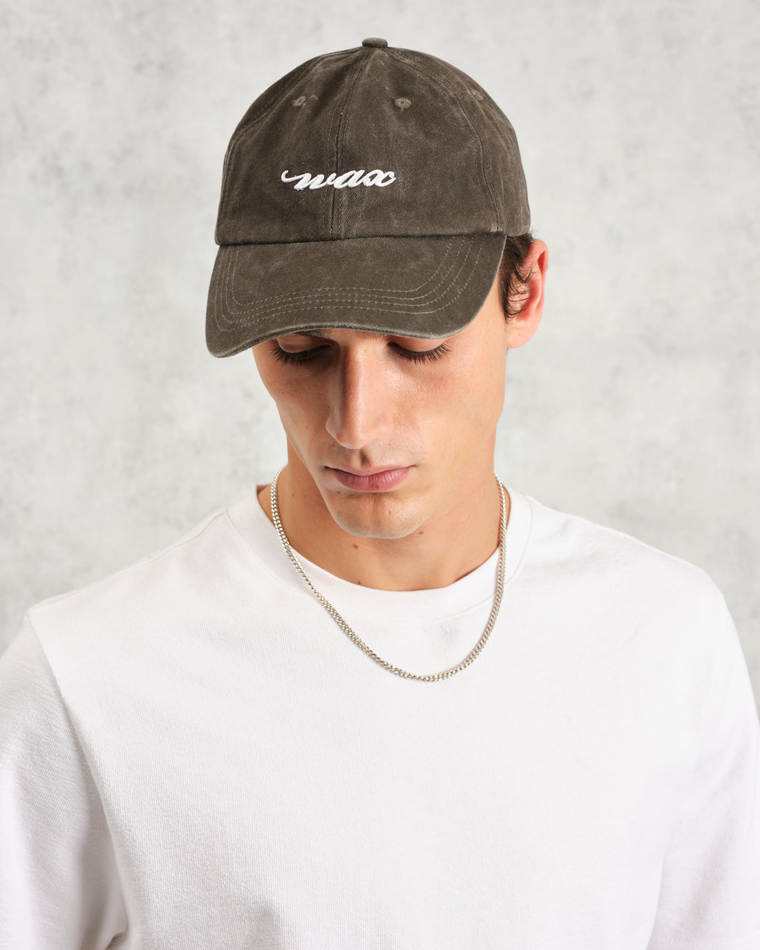 wax london men's Spencer - Washed Brown Cotton Sports Cap