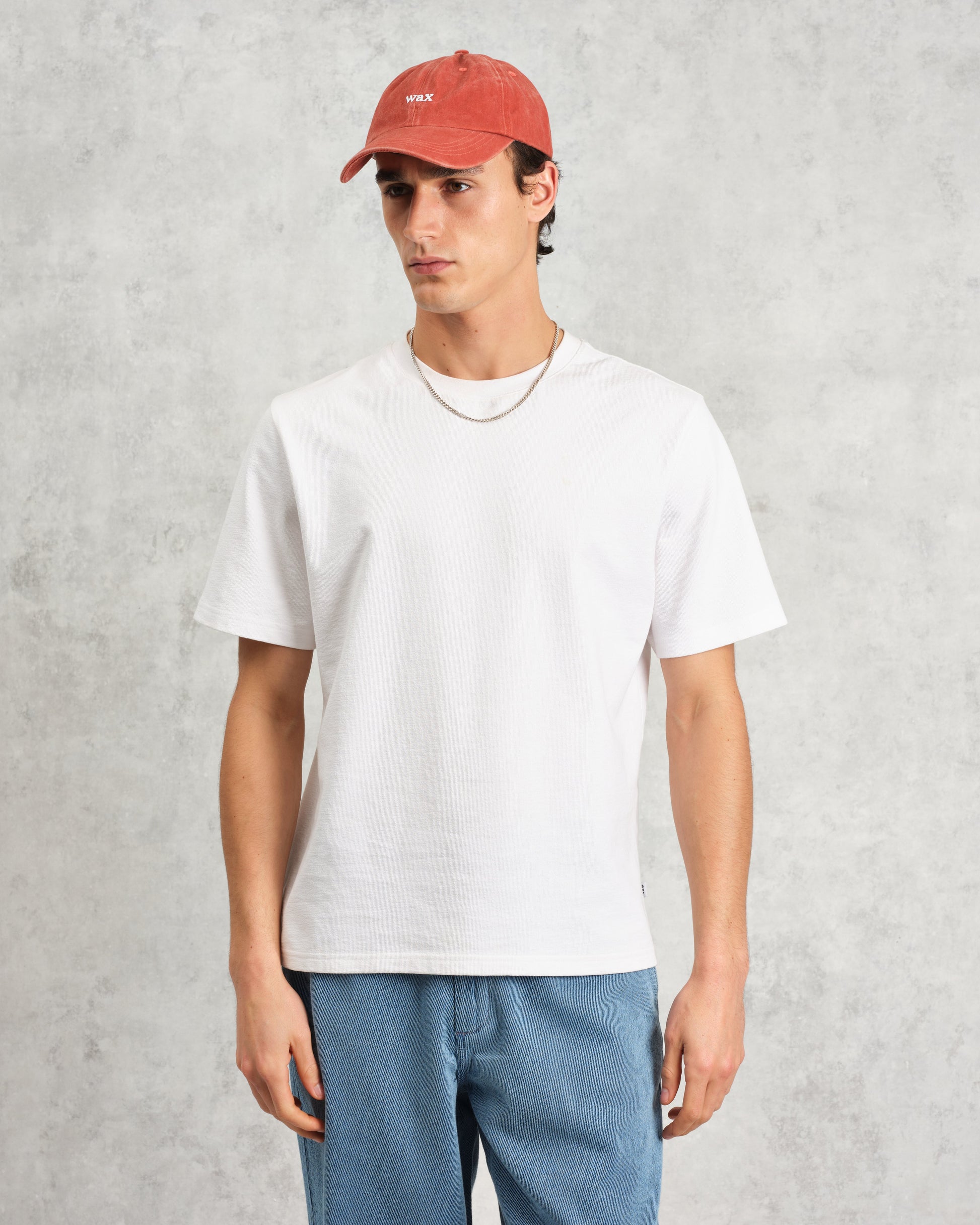 wax london men's Spencer - Washed Red Cotton Sports Cap