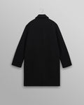 wax london men's Stan - Black Plain Wool Twill Car Coat