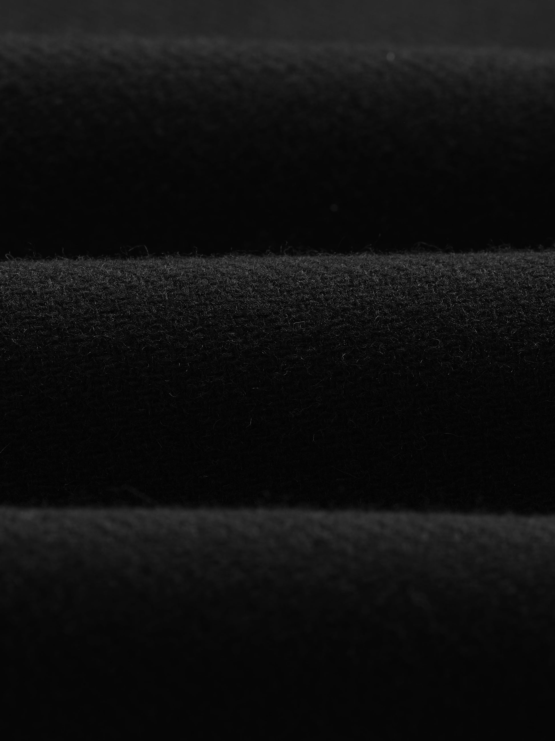 wax london men's Stan - Black Plain Wool Twill Car Coat