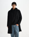 wax london men's Stan - Black Plain Wool Twill Car Coat