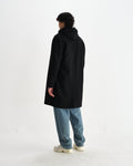 wax london men's Stan - Black Plain Wool Twill Car Coat