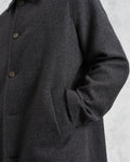wax london men's Stan - Charcoal Twill Wool Car Coat