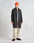 wax london men's Stan - Charcoal Twill Wool Car Coat