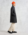 wax london men's Stan - Charcoal Twill Wool Car Coat