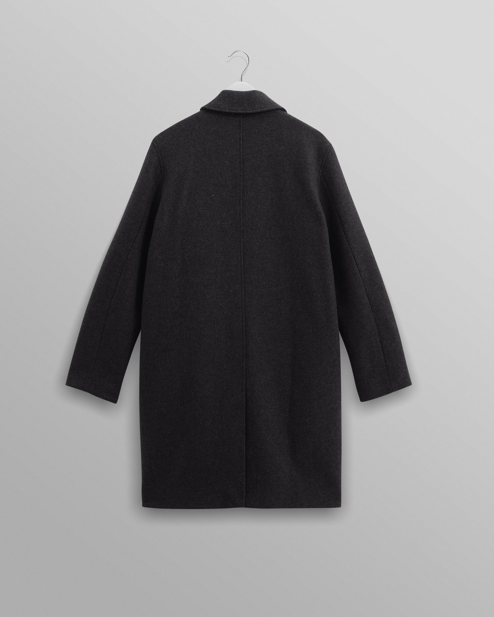 wax london men's Stan - Charcoal Twill Wool Car Coat