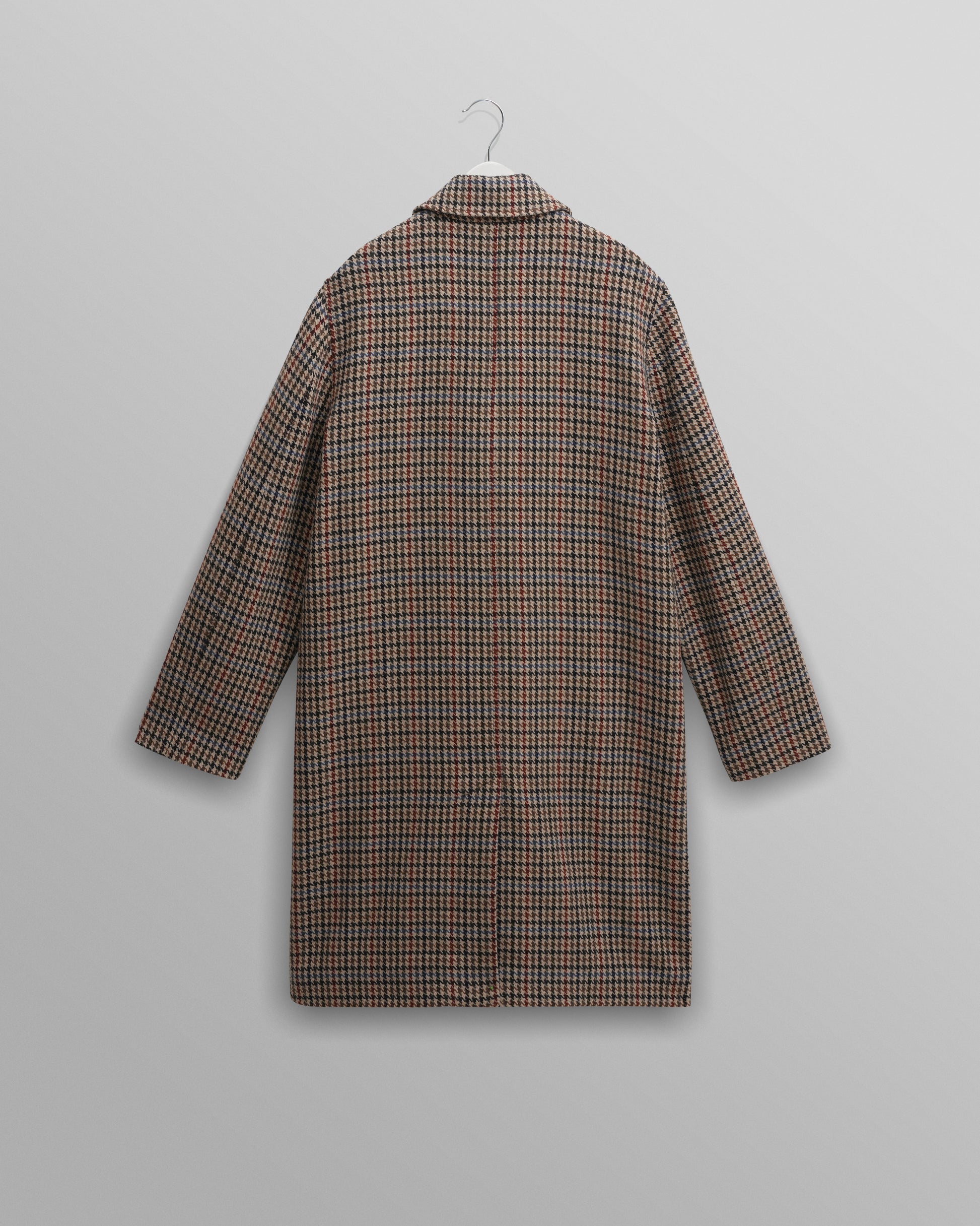 wax london men's Stan - Natural Houndstooth Check Wool Car Coat