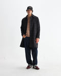 wax london men's Stan - Navy And Grey Puppytooth Check Wool Car Coat